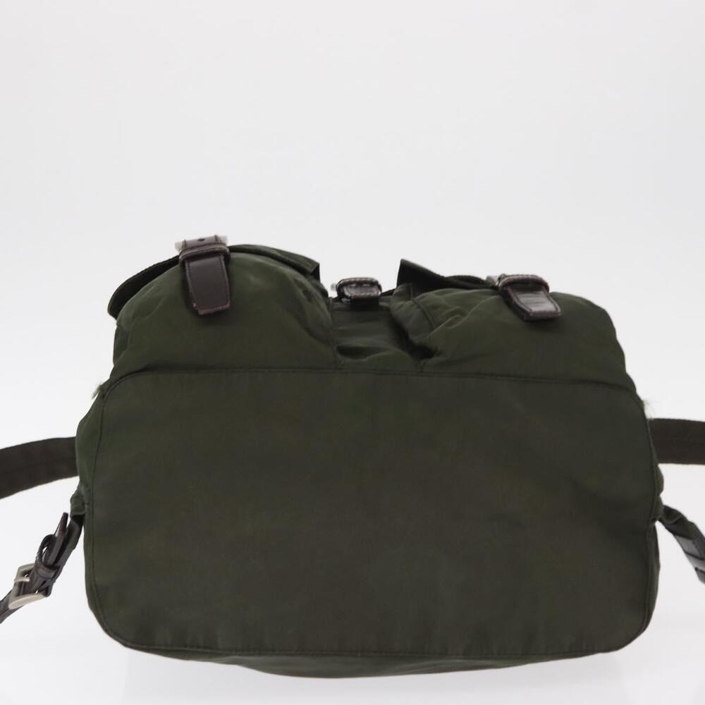 PRADA Backpack Nylon Khaki Silver Auth 151269 - Picture 5 of 16